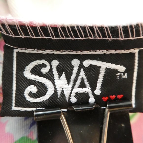 Vintage Pink Floral Pull On Pants Girly Retro Elastic Waist Cotton High Rise - Picture 5 of 8